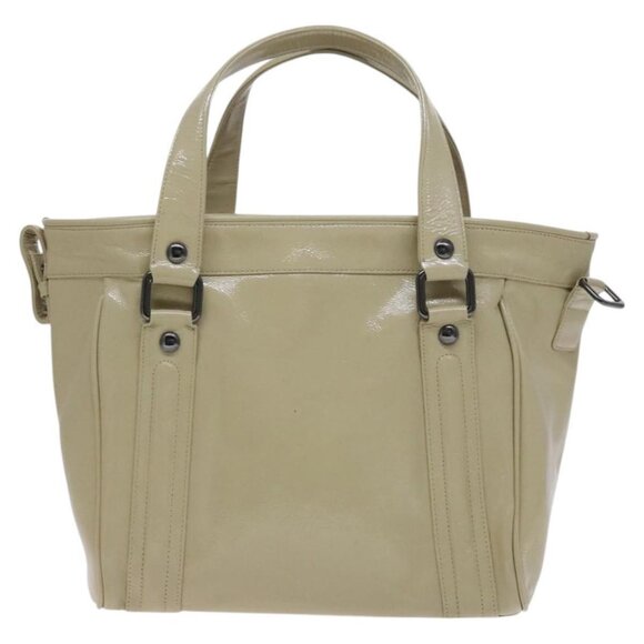 BURBERRY Blue Label Tote Bag Enamel Beige Auth ti2940 - Picture 3 of 16